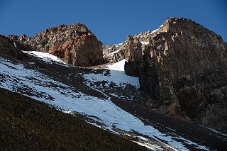 23 The Gran Acarreo Climbs To A Cave Just To The Left Of Centre On The Climb To Aconcagua Summit.jpg